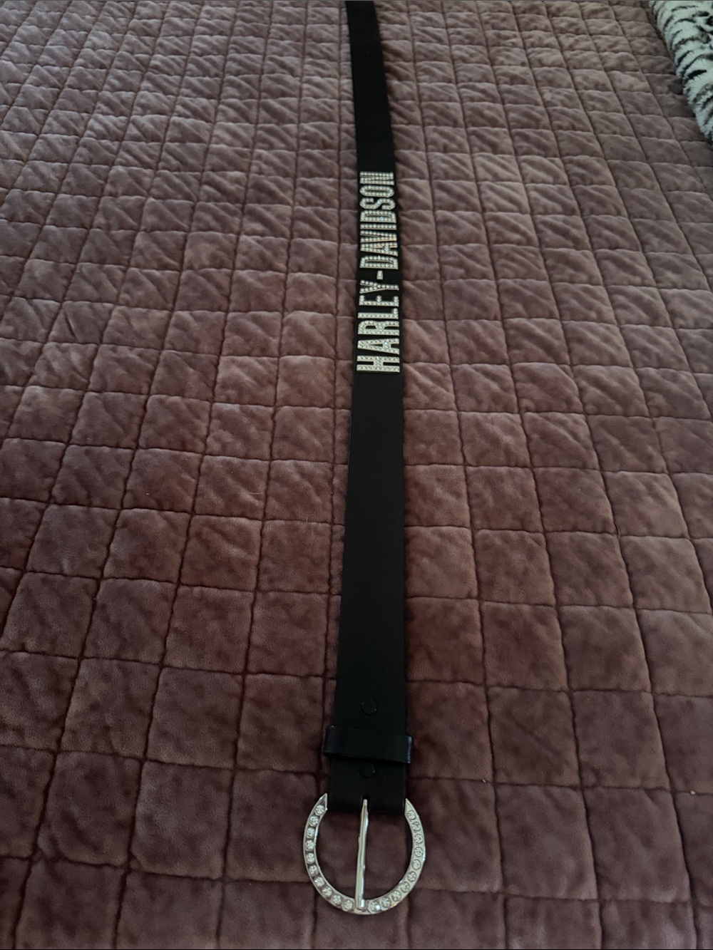 Black Harley-Davidson Crystal Logo  women bling Belt